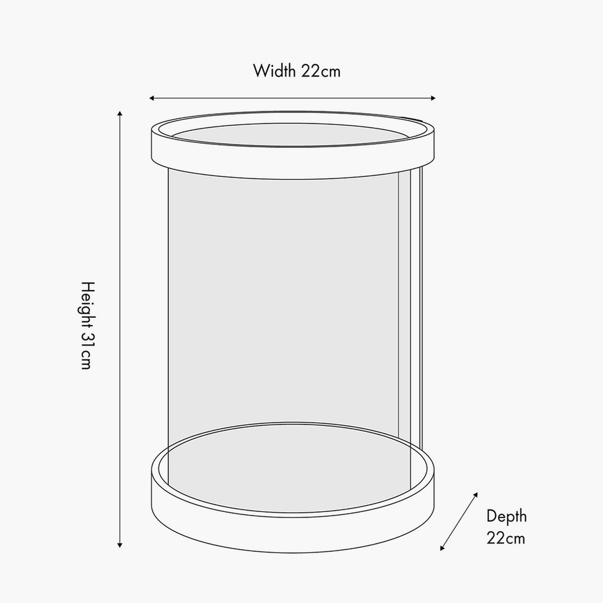 Black Ribbed Metal & Clear Glass Large Hurricane Lamp - 31cm