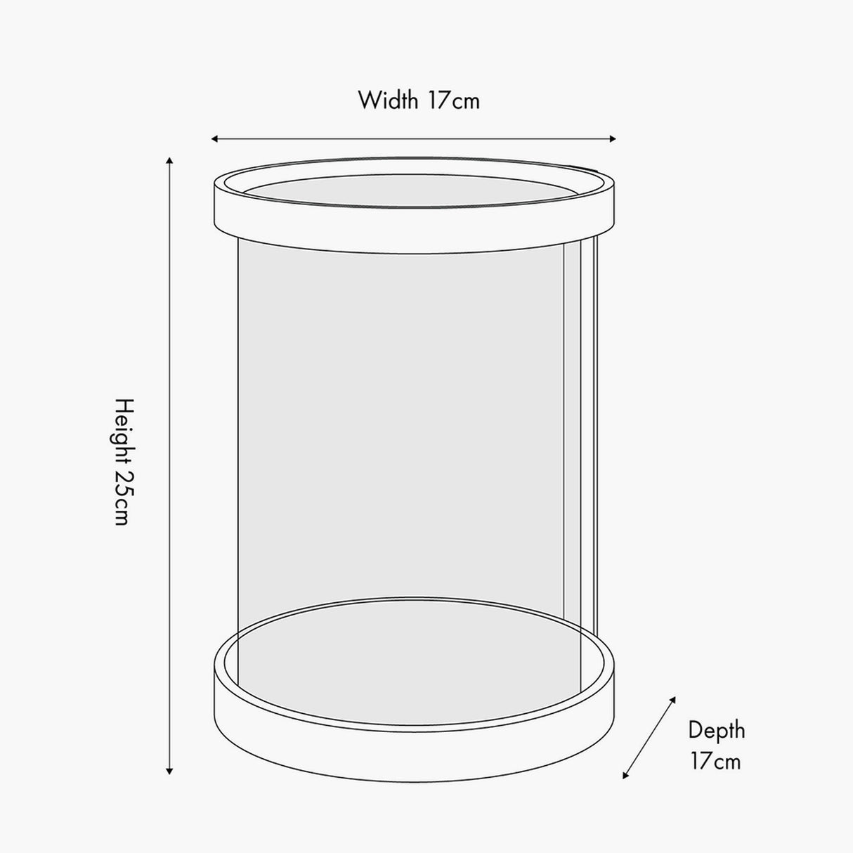 Black Ribbed Metal & Clear Glass Hurricane Lamp - 25cm