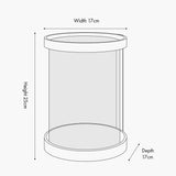 Black Ribbed Metal & Clear Glass Hurricane Lamp - 25cm