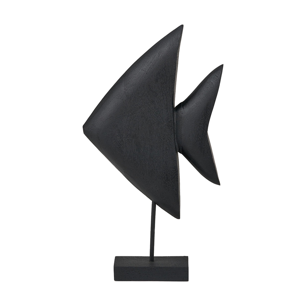 Black Handcarved Mango Altum Angelfish Ornament - 51cm