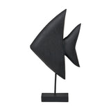 Black Handcarved Mango Altum Angelfish Ornament - 51cm