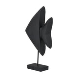 Black Handcarved Mango Altum Angelfish Ornament - 51cm