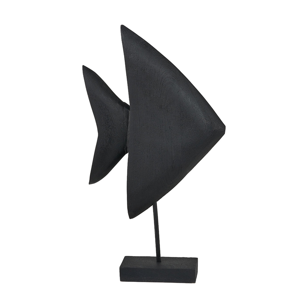 Black Handcarved Mango Altum Angelfish Ornament - 51cm