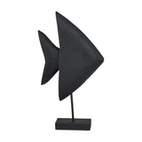 Black Handcarved Mango Altum Angelfish Ornament - 51cm