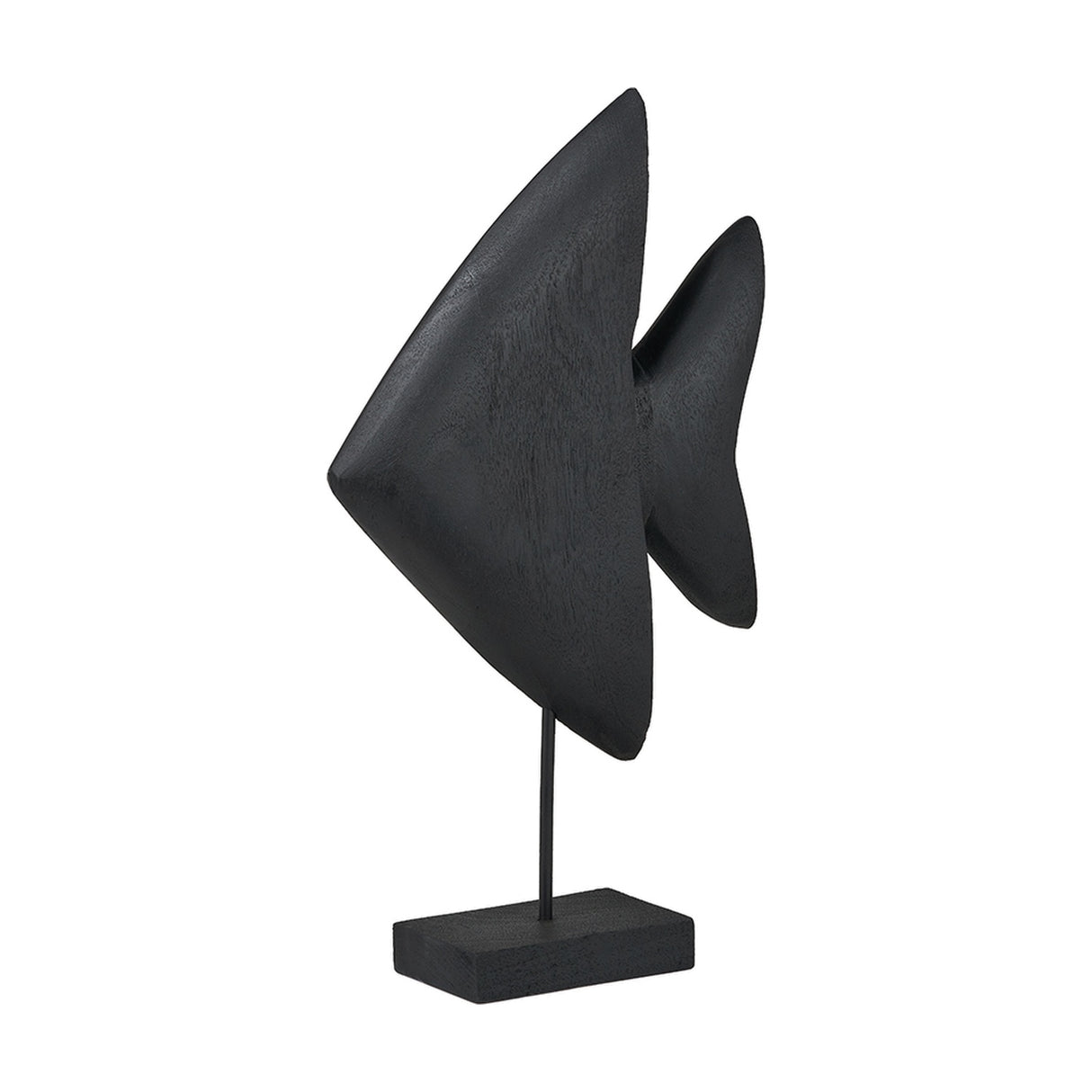 Black Handcarved Mango Altum Angelfish Ornament - 51cm