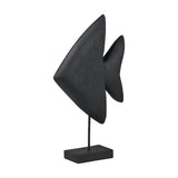 Black Handcarved Mango Altum Angelfish Ornament - 51cm