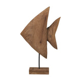 Natural Handcarved Mango Altum Angelfish Ornament - 51cm