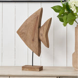 Natural Handcarved Mango Altum Angelfish Ornament - 51cm