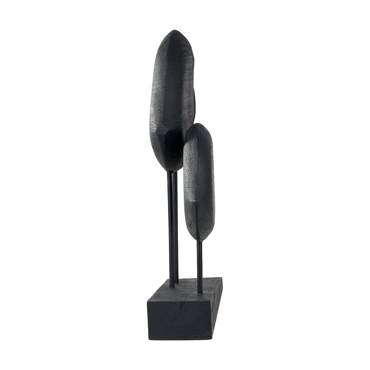 Black Handcarved Mango Double Teardrop Angelfish Ornament - 54cm
