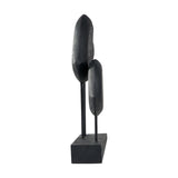 Black Handcarved Mango Double Teardrop Angelfish Ornament - 54cm