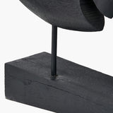 Black Handcarved Mango Double Teardrop Angelfish Ornament - 54cm