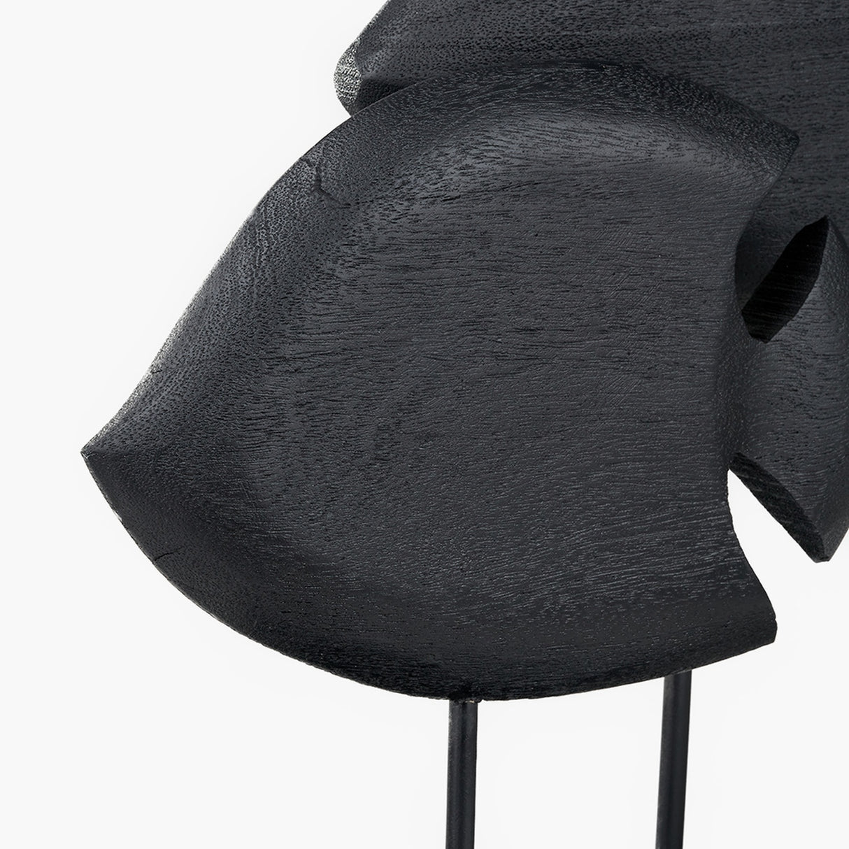 Black Handcarved Mango Double Teardrop Angelfish Ornament - 54cm