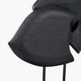 Black Handcarved Mango Double Teardrop Angelfish Ornament - 54cm