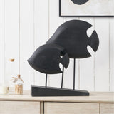 Black Handcarved Mango Double Teardrop Angelfish Ornament - 54cm