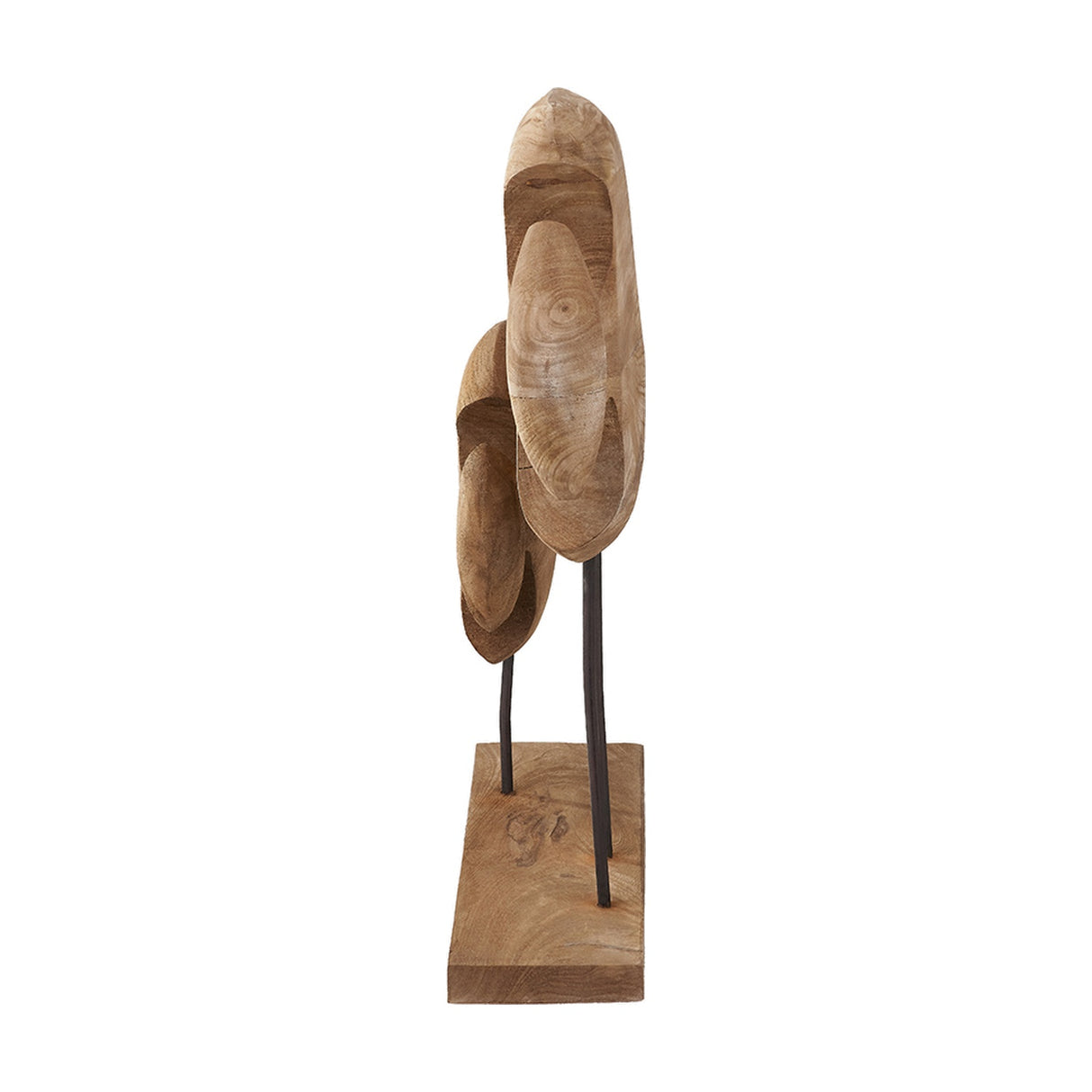 Natural Handcarved Mango Double Teardrop Angelfish Ornament - 54cm