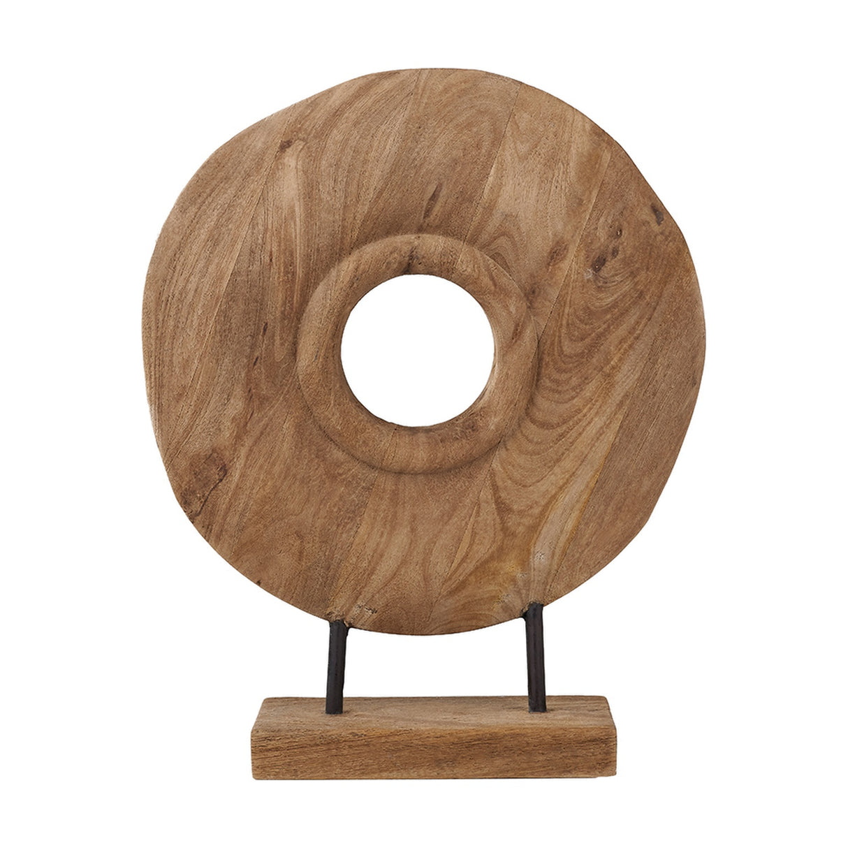 Textured Natural Handcarved Mango Rectangular Ornament - 40cm