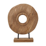 Textured Natural Handcarved Mango Rectangular Ornament - 40cm