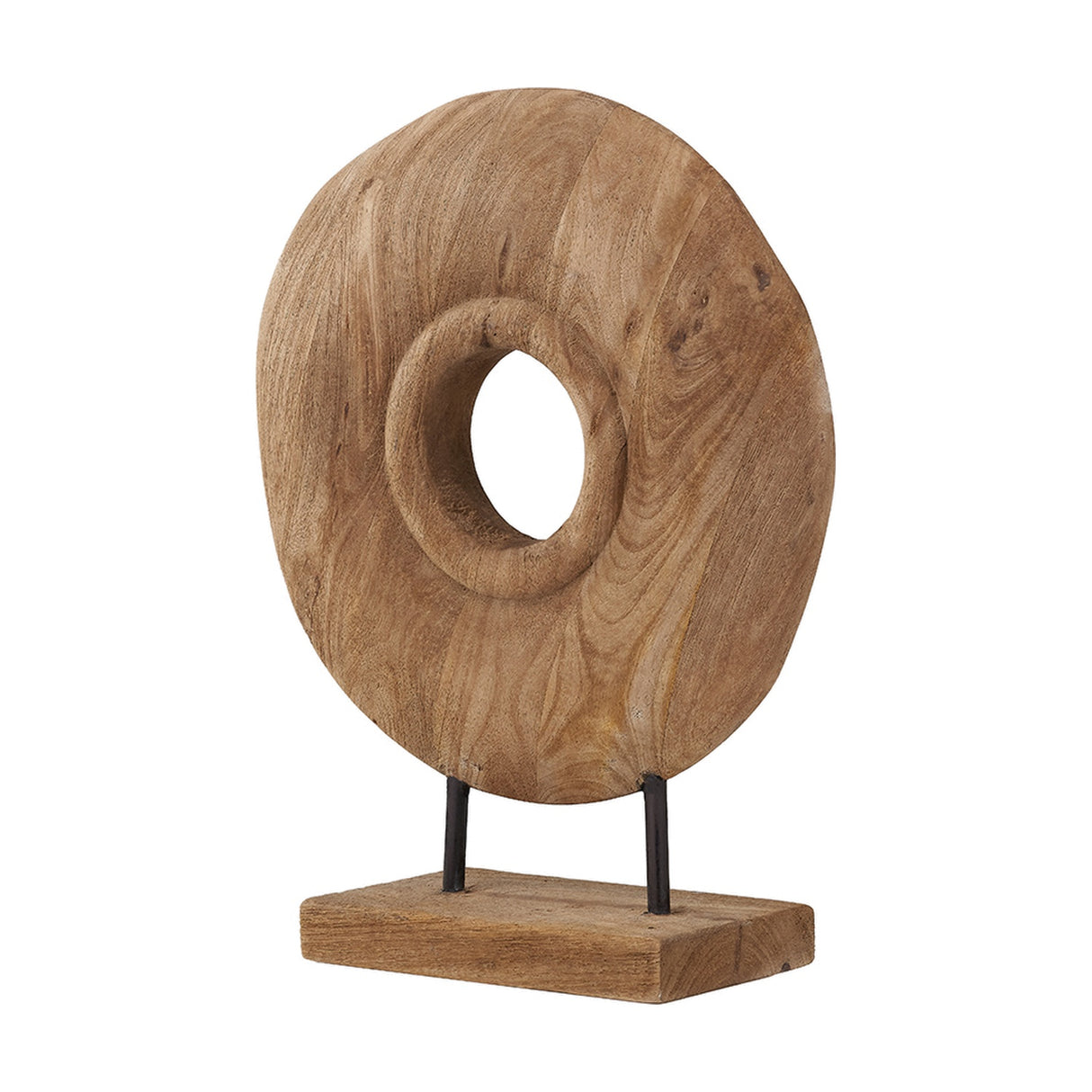 Textured Natural Handcarved Mango Rectangular Ornament - 40cm