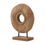 Textured Natural Handcarved Mango Rectangular Ornament - 40cm