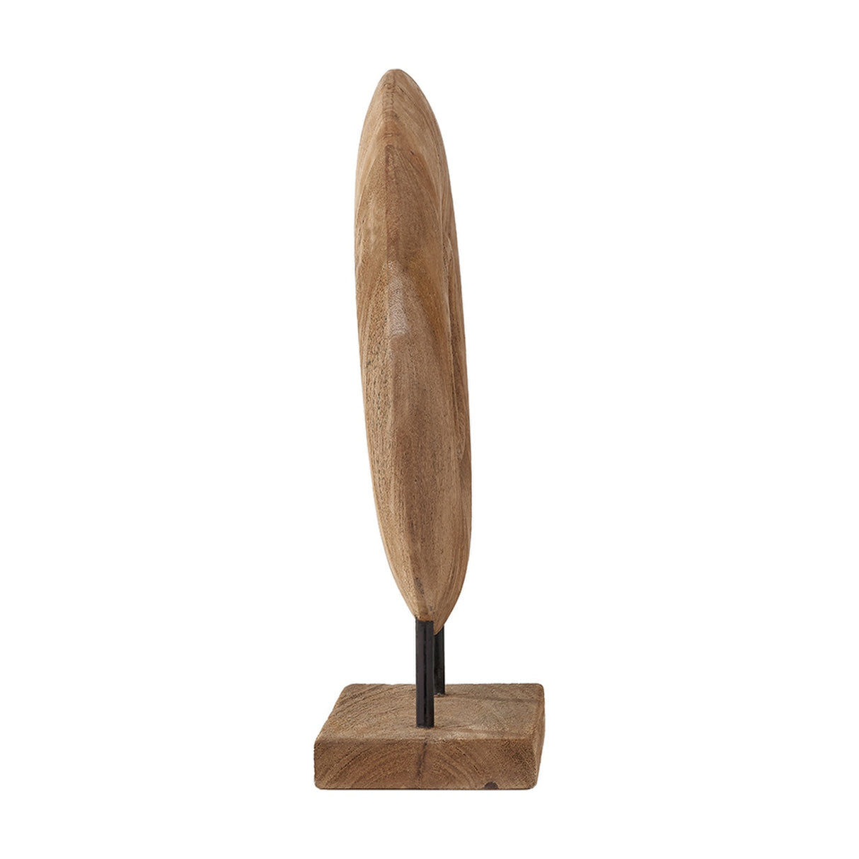 Textured Natural Handcarved Mango Rectangular Ornament - 40cm