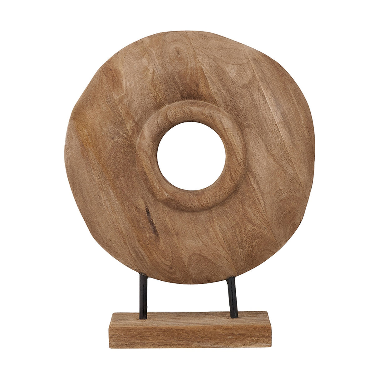 Textured Natural Handcarved Mango Rectangular Ornament - 40cm
