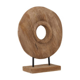 Textured Natural Handcarved Mango Rectangular Ornament - 40cm