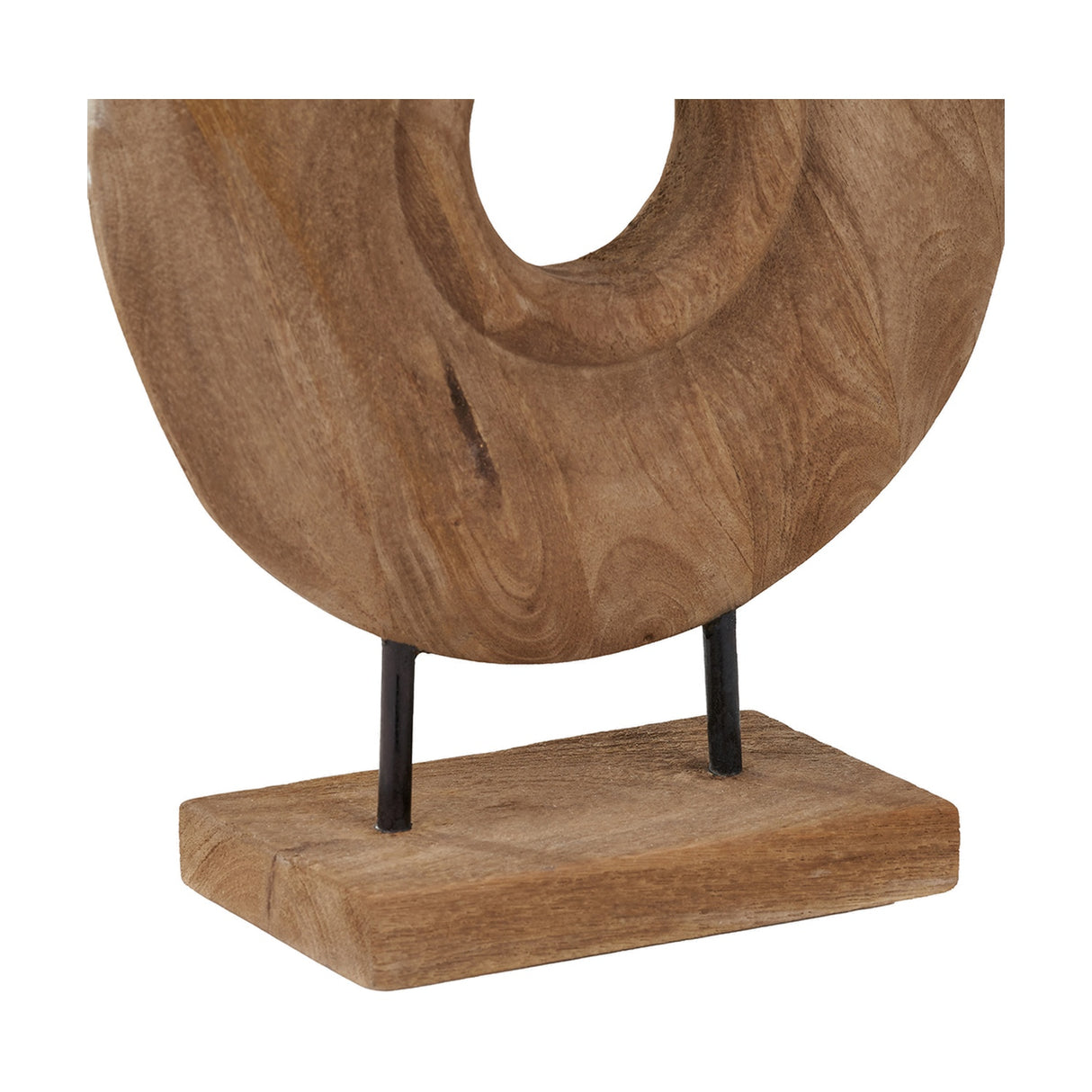 Textured Natural Handcarved Mango Rectangular Ornament - 40cm