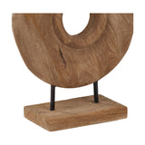 Textured Natural Handcarved Mango Rectangular Ornament - 40cm