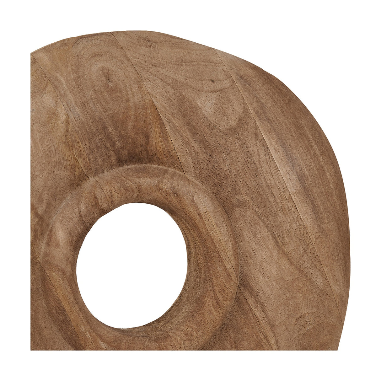 Textured Natural Handcarved Mango Rectangular Ornament - 40cm