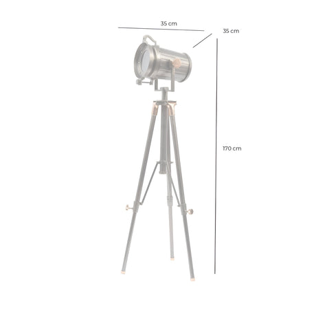 Charlie Tripod Floor Lamp - Satin Grey & Copper