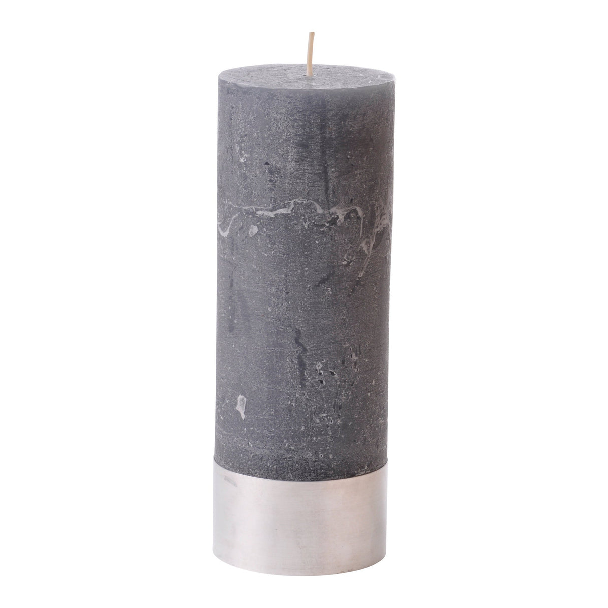 Libra Dark Grey Rustica Pillar Candle - 7x19cm
