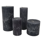Libra Dark Grey Rustica Pillar Candle - 10x10cm