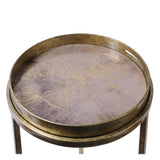 Vienna Set of 3 Atlas Side Tray Tables - Antique Gold
