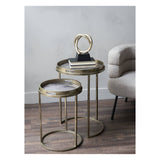 Vienna Set of 3 Atlas Side Tray Tables - Antique Gold
