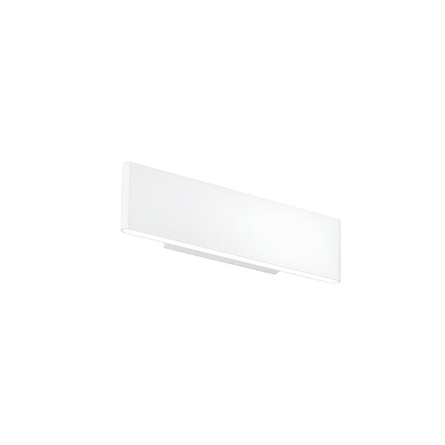 Endon Ambrose small LED wall light in matt white with a slim rectangular up-and-down profile, shown against a plain white background.