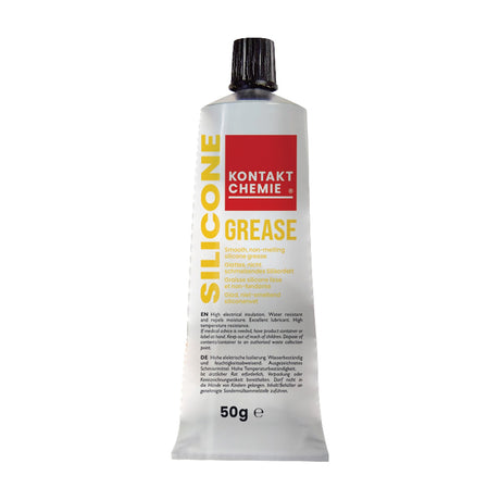 Kontakt Chemie Silicone Grease 50g tube with black twist cap and red label, shown on a plain white background.