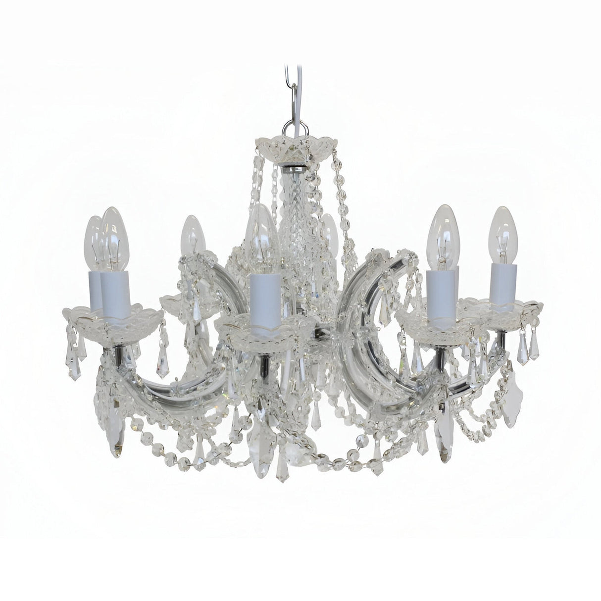 Queenlight 16 Light Georgian Glass & Strass Crystal Chandelier - Chrome