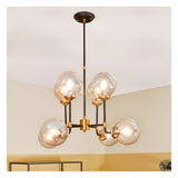 Mercer 8 Light Glass Bubble Chandelier - Black & Brass
