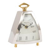 Isosceles Curved Front Mantel Clock - Silver