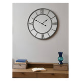 Beaded Mirrored Round Clock - Grey