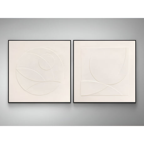 Albos Dual Textured Wall Vinyl Bas-Relief Acrylic Painting – 100x100cm