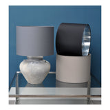 Lined Drum 16″ Lampshade - Grey & Silver