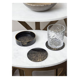Coral Design Coasters Set of 4 - Black & Gold