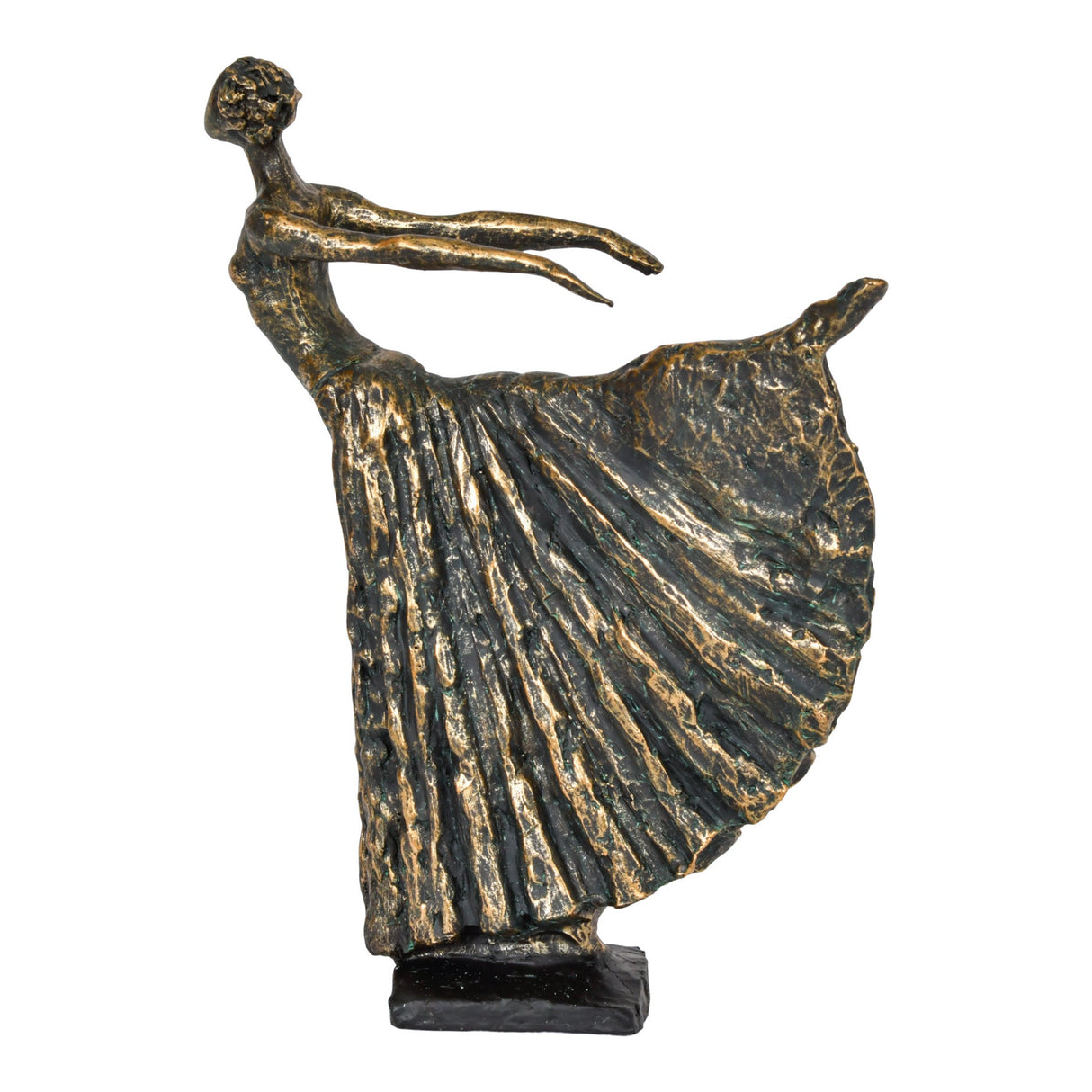 Standing Bronze Resin Lady Dancer Figurine - 32cm