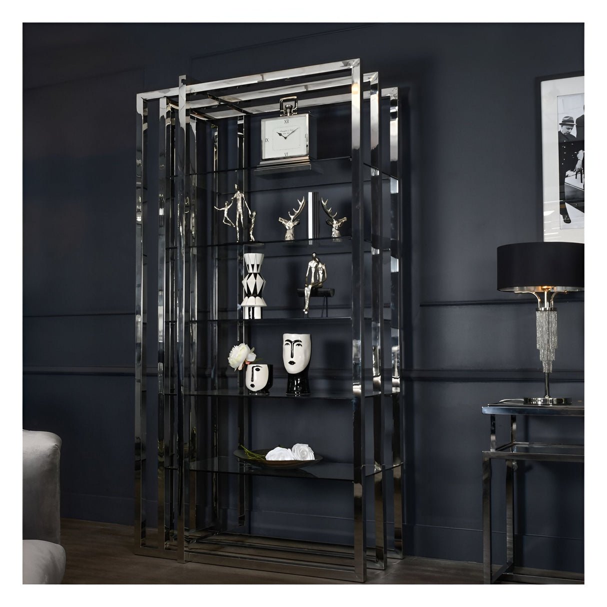 Belgravia Tall Metal Display Unit - Silver
