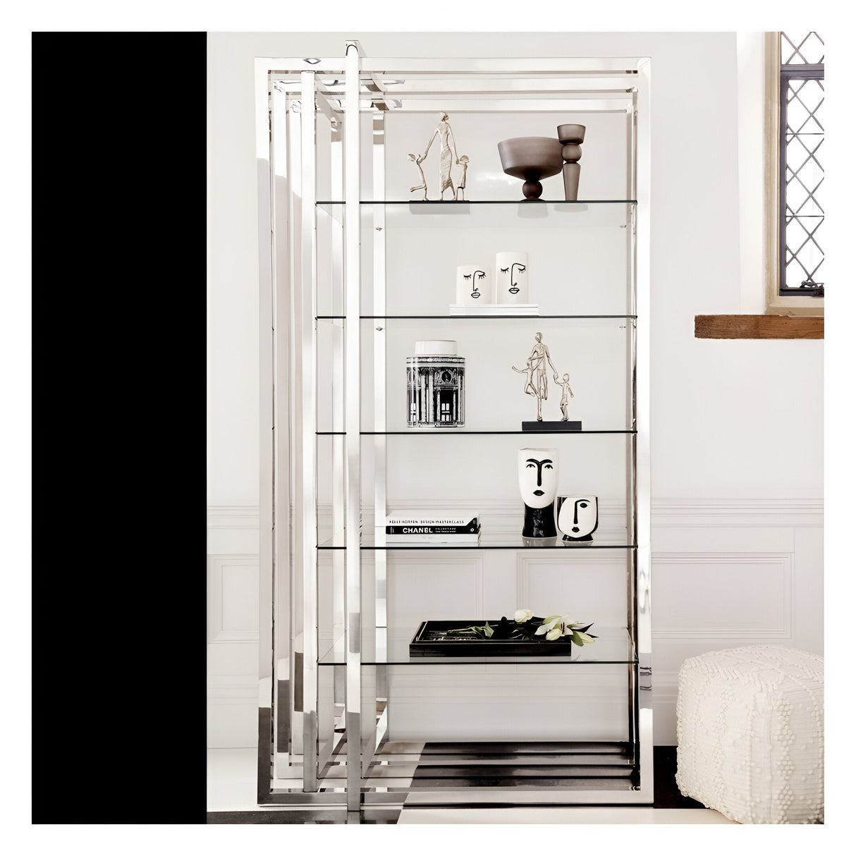 Belgravia Tall Metal Display Unit - Silver