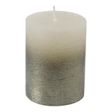 Libra White Pillar Candle With Metallic Green Ombre Base - 10x10cm