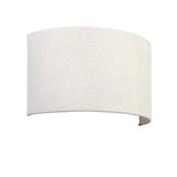 Endon Castmere semi-circular wall light in white linen fabric on a steel frame, shown against a plain white background.