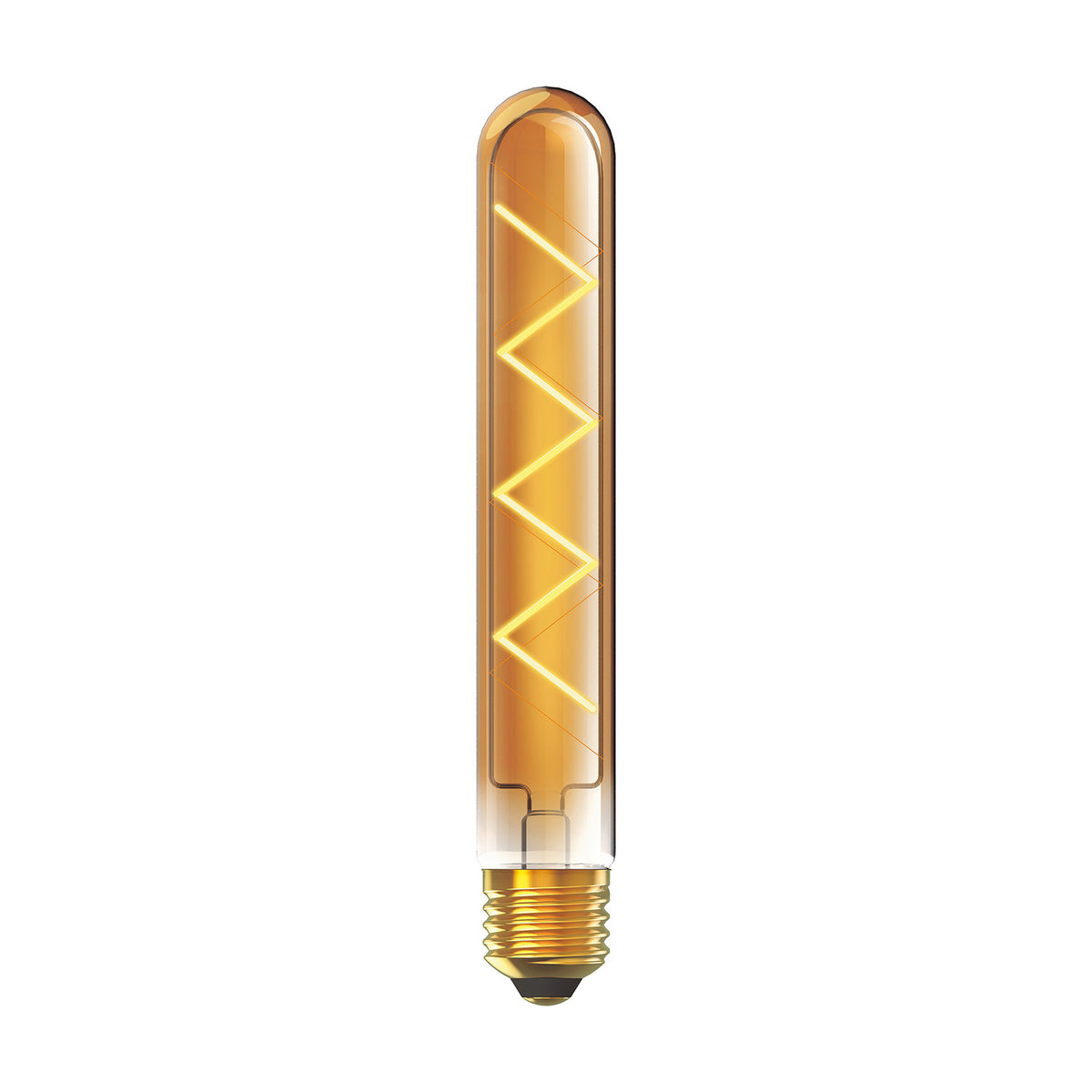 E27 Tube 185mm Zigzag Dimmable LED Bulb 4W 1800K - Gold