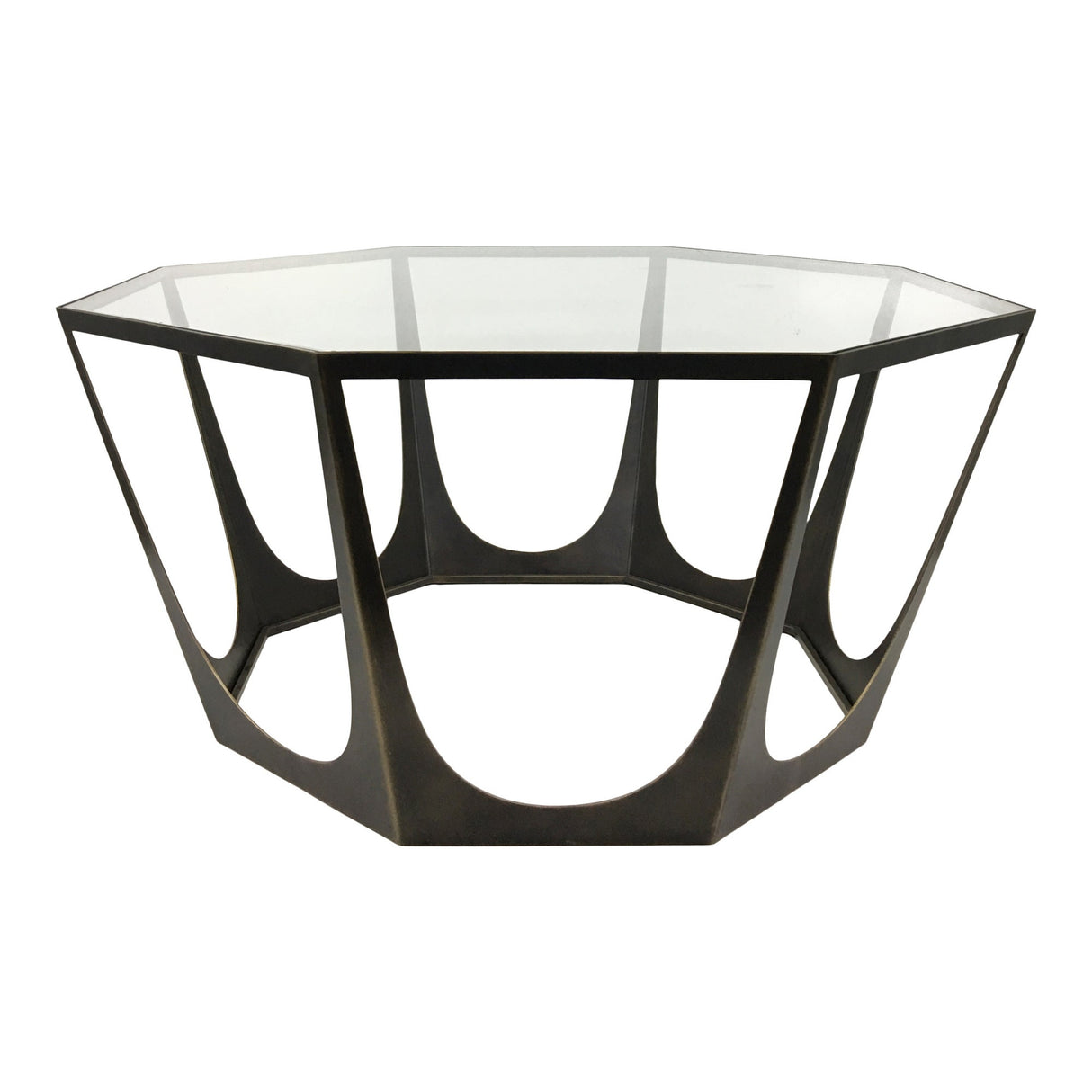 Catalan Coffee Table With Glass Top - Gilded Bronze